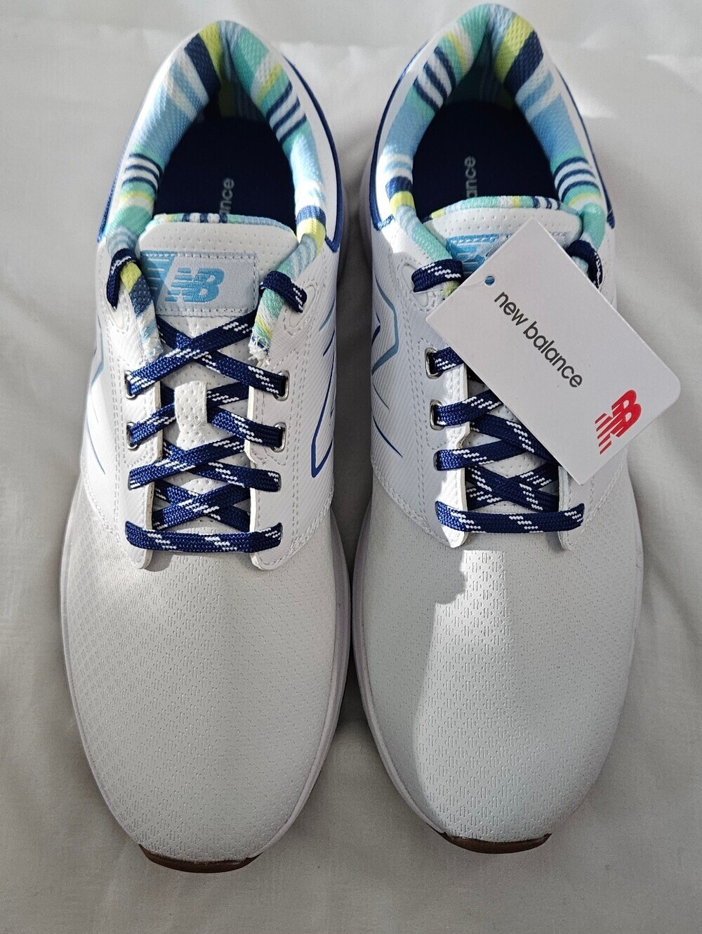 New Balance Brighton Golf Shoes NWT White Blue Waterproof Spiked Size 11